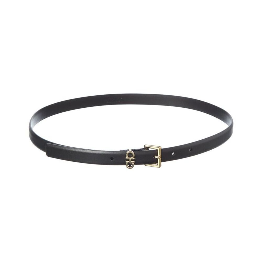 Ferragamo Gancini Leather Belt, Black
